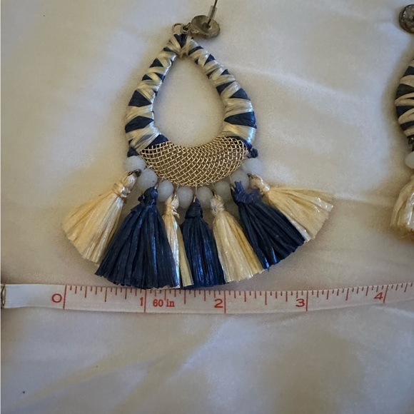 Blue and Yellow Earring basket material earrings Michigan Wolverine - Picture 1 of 4